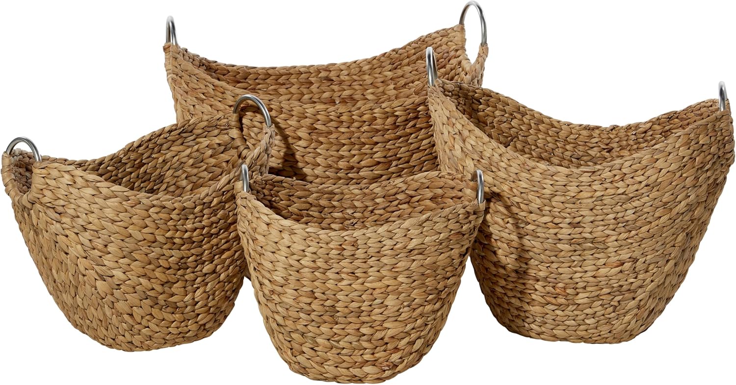 Boho Brown Woven Basket — 21" — 14", 16", 19", 21"W