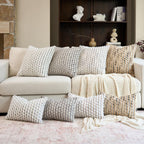 Tufted Boho Blue Throw Pillow Cover — 18" - View 7