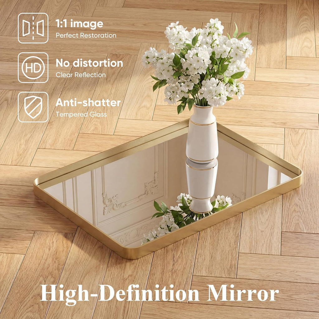 Framed Farmhouse Black Vanity Mirror — 32" - View 3