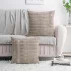 Boho Beige Throw Pillow Cover — 18" - View 6