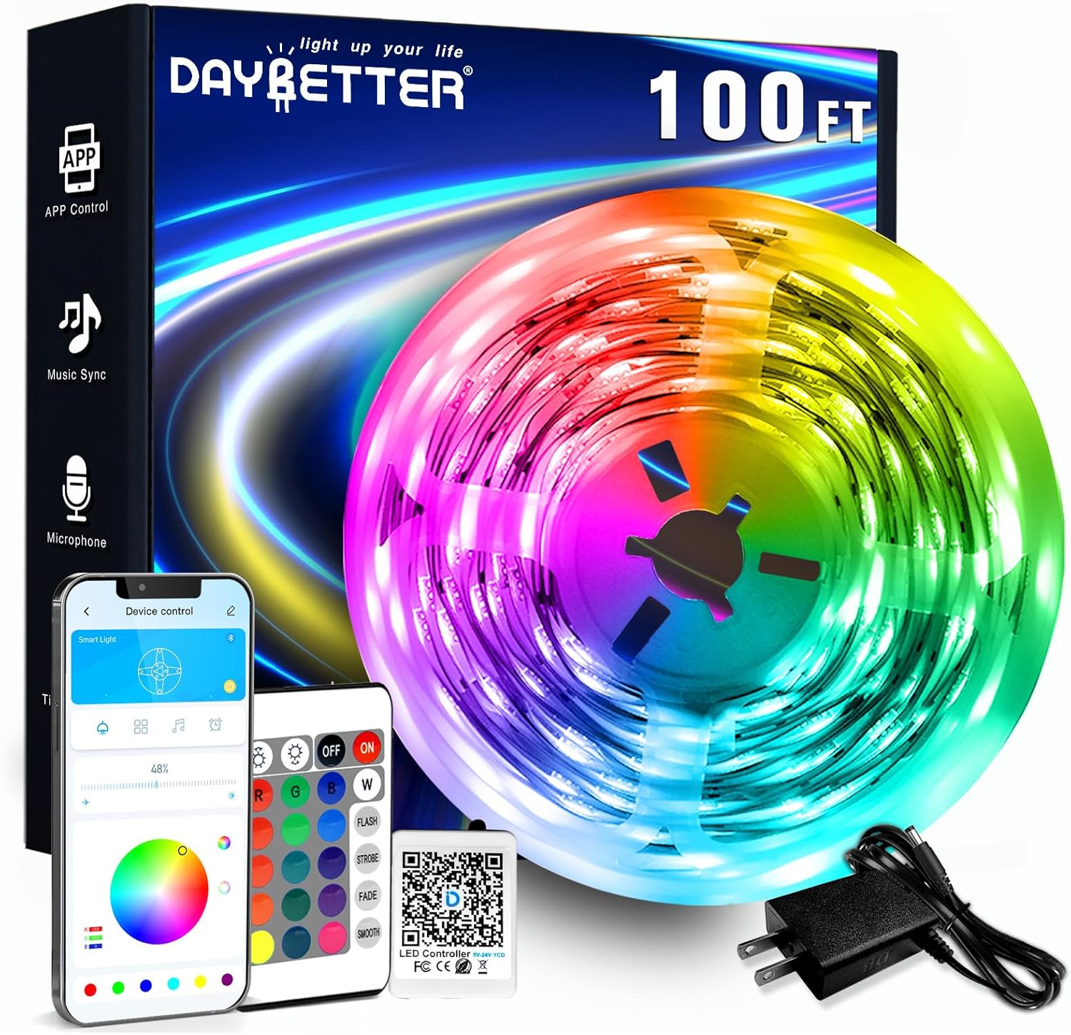 RGB Metal LED Strip Lights — 100FT