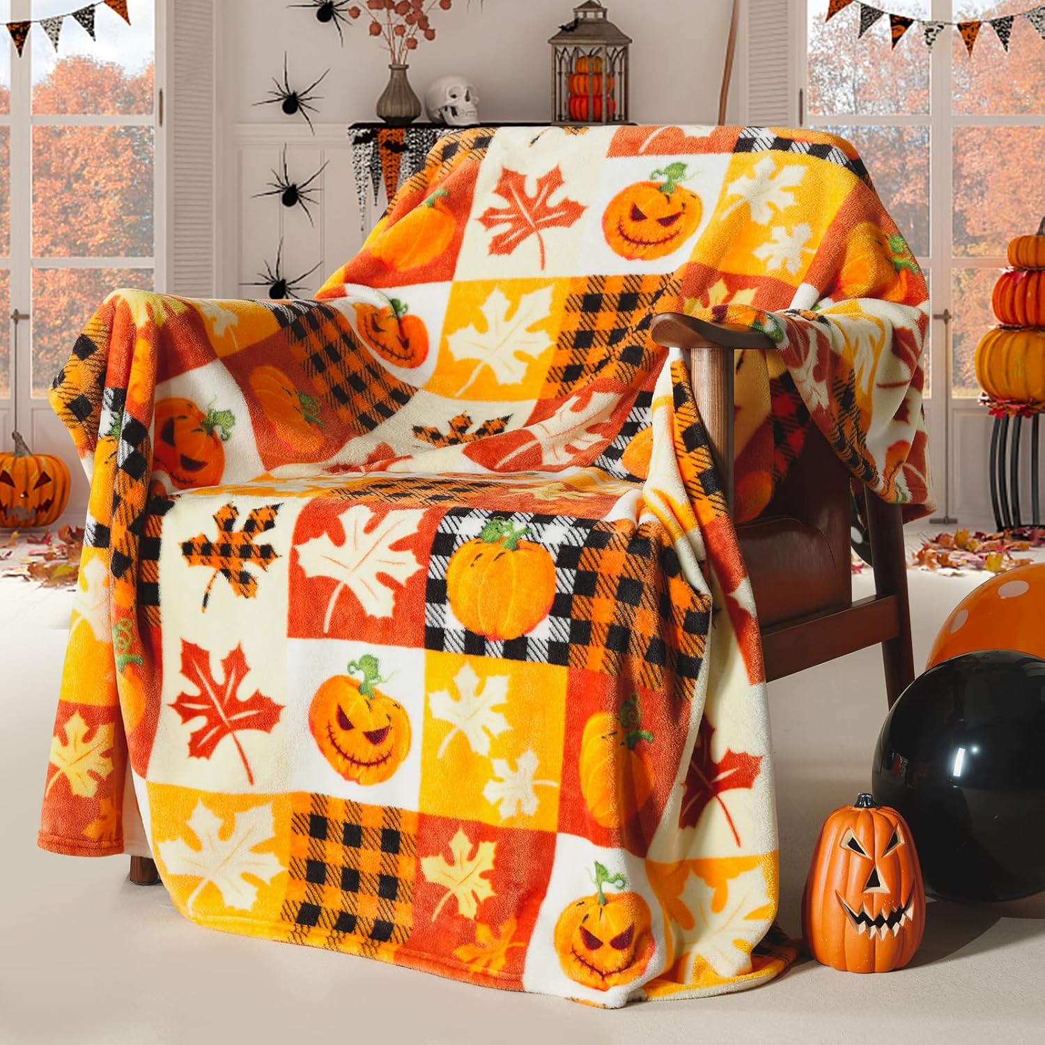 Luxe Orange Throw Pillow — 50" — Pumpkin