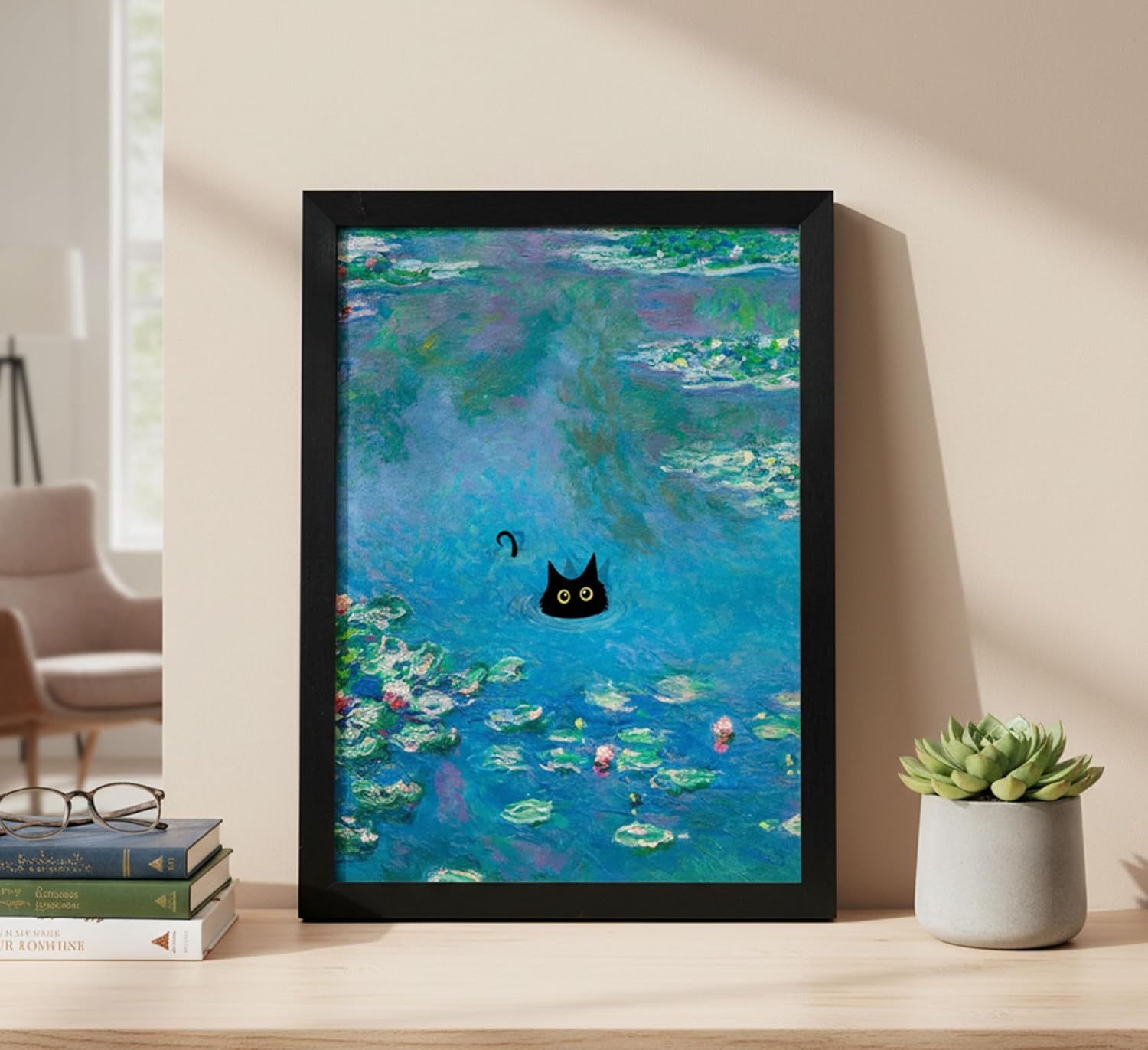 Framed Black Canvas Wall Art — 16" - View 3