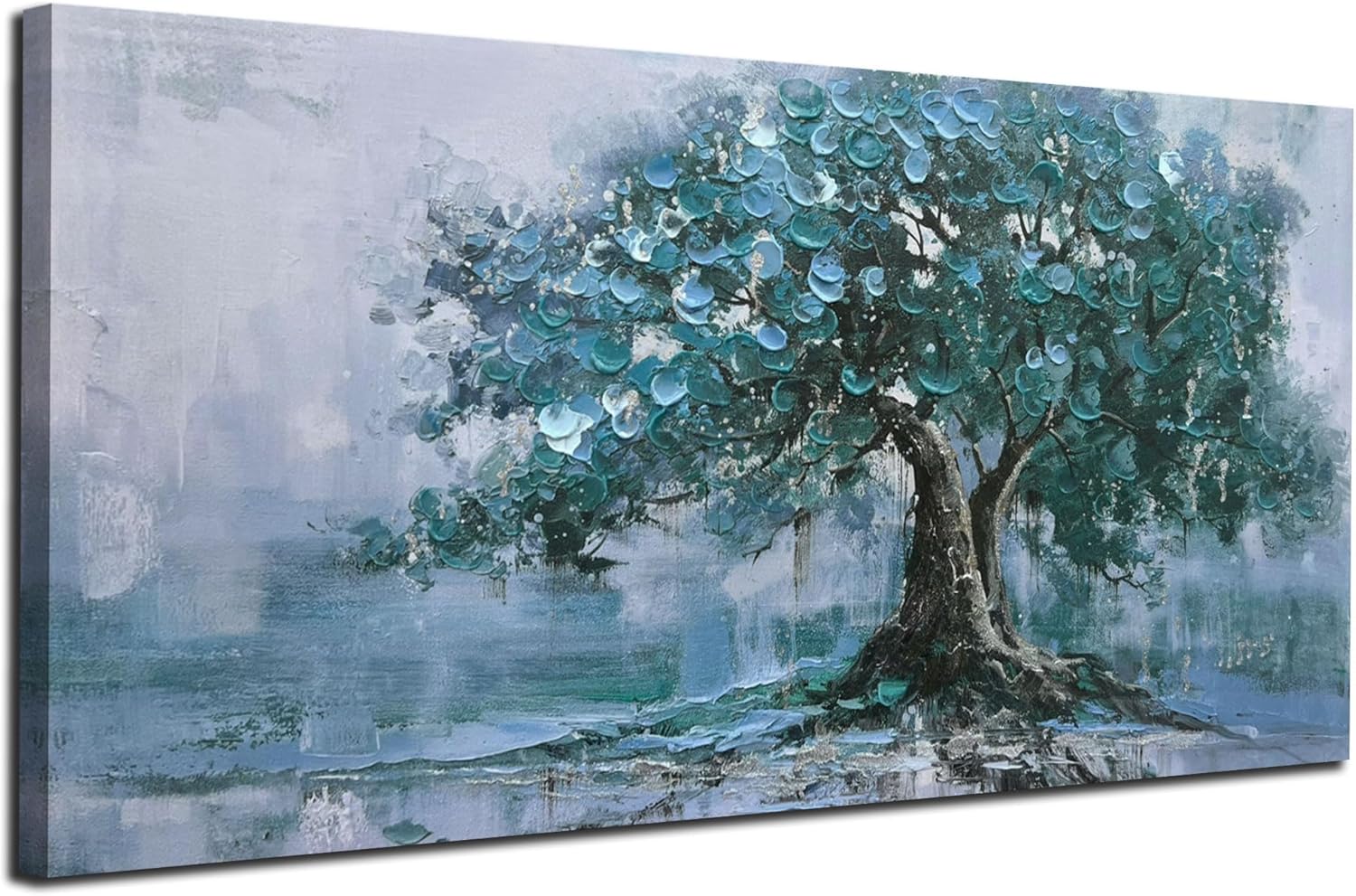 Framed Blue Canvas Wall Art — 48" — 40"L x 20"W