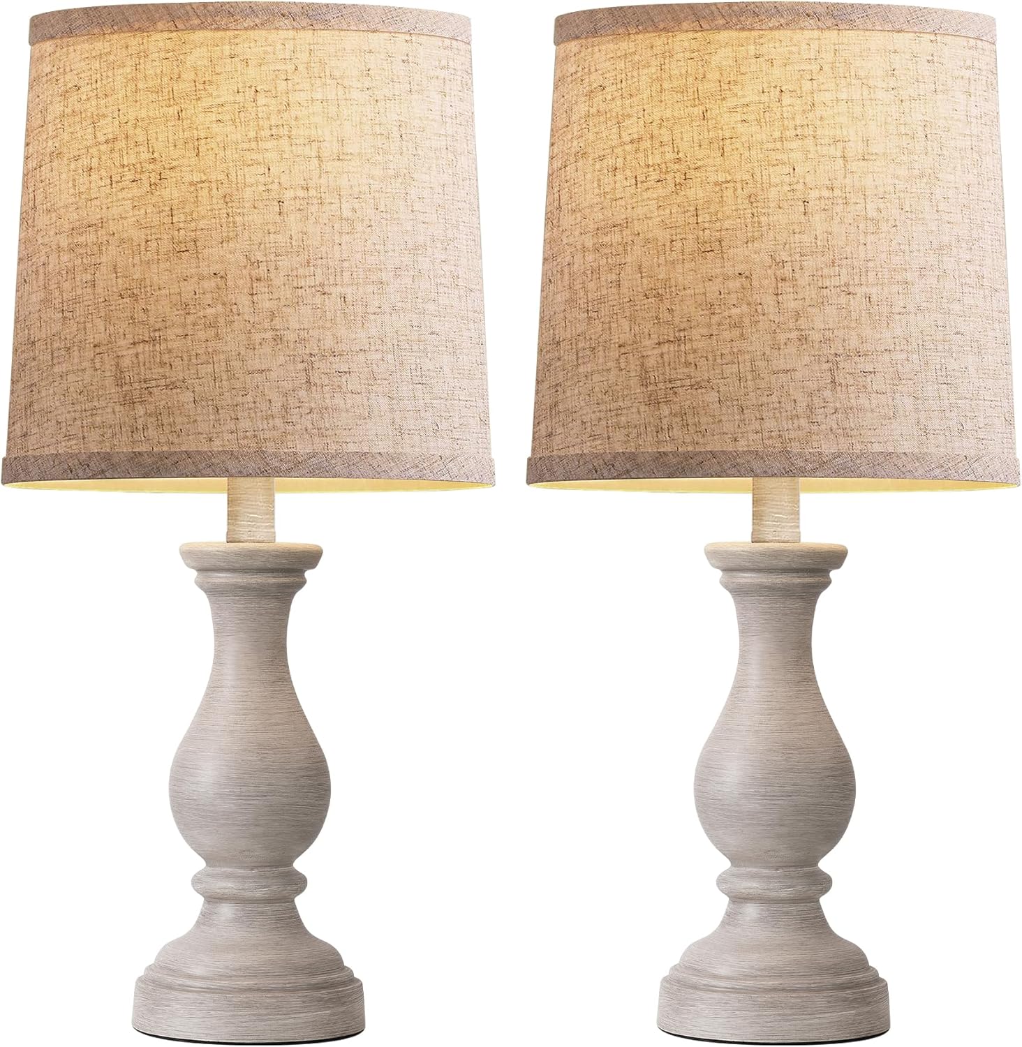 Linen Boho Black Bedside Lamp — 22" - View 7