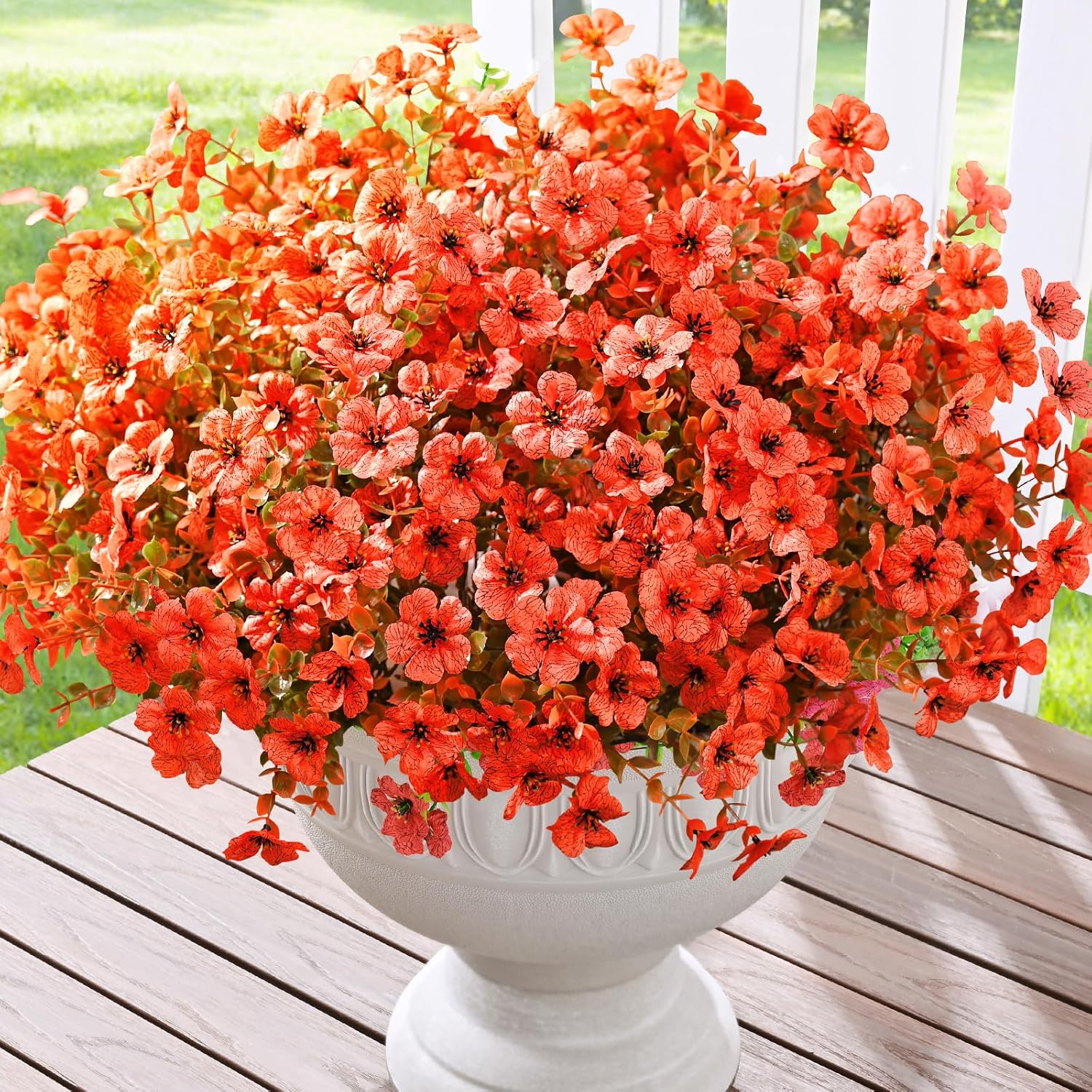 Green Faux Plant — Light Red