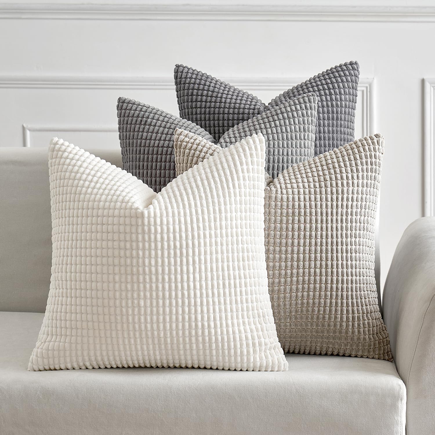 Boho Beige Pillow Cover — 18" — 18" x 18" (Pack of 4)