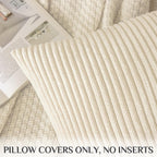 Boho Beige Throw Pillow Cover — 18" - View 3