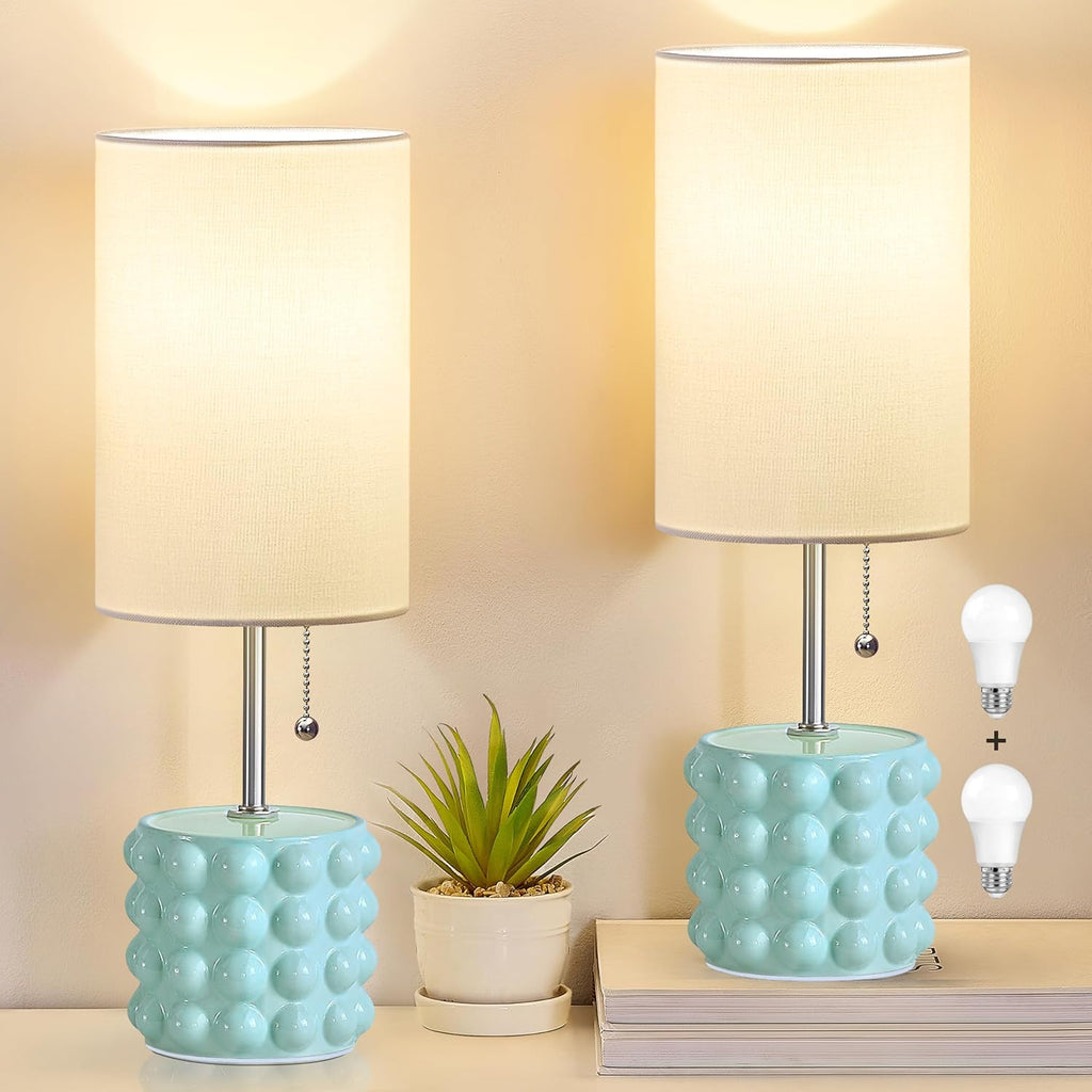 Adjustable Blue Nightstand Lamp — Set of 2 — Blue