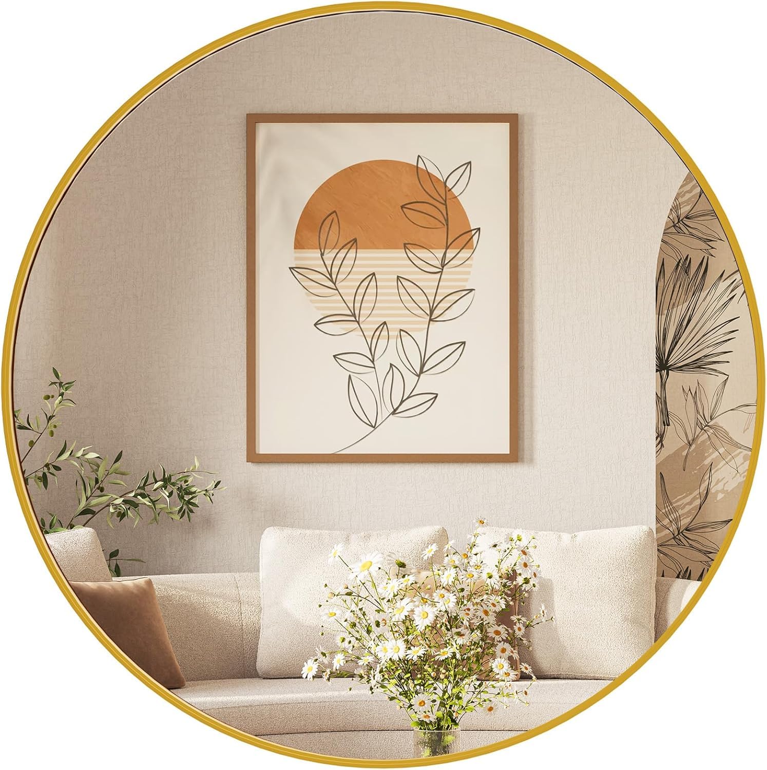 Round Luxe Glass Mirror