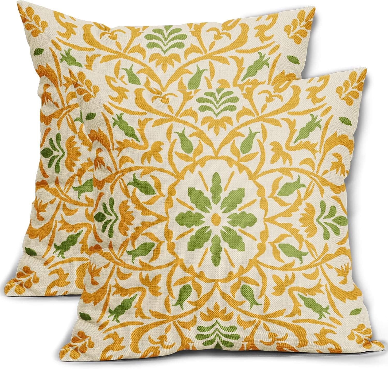 Linen Boho Black Pillow Cover — 18" — 16" x 16" (Pack of 2)