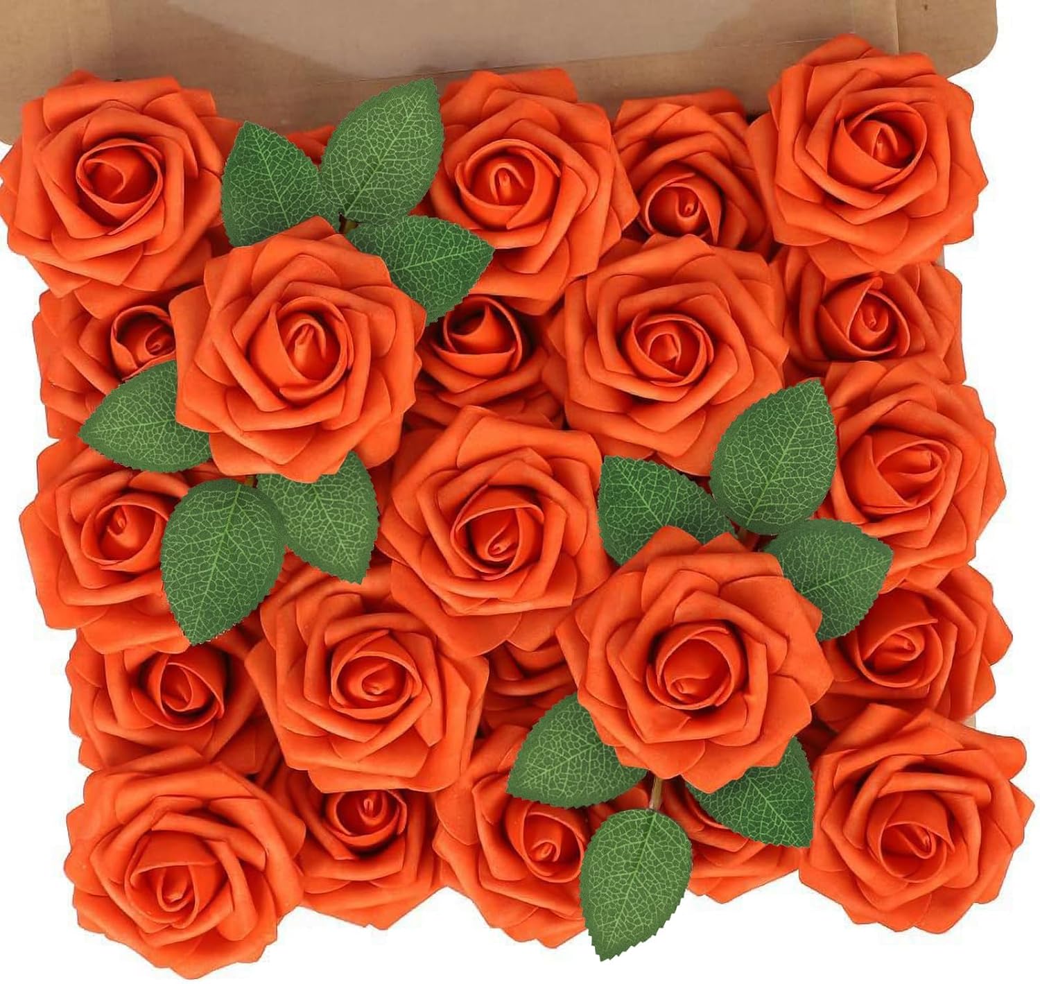 Beige Artificial Flowers — Burnt Orange