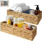 Handwoven Boho Rattan Storage Basket — 13.5" — 15.7" x 6.7"