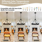 Farmhouse Black Chandelier — 6-Light - View 6
