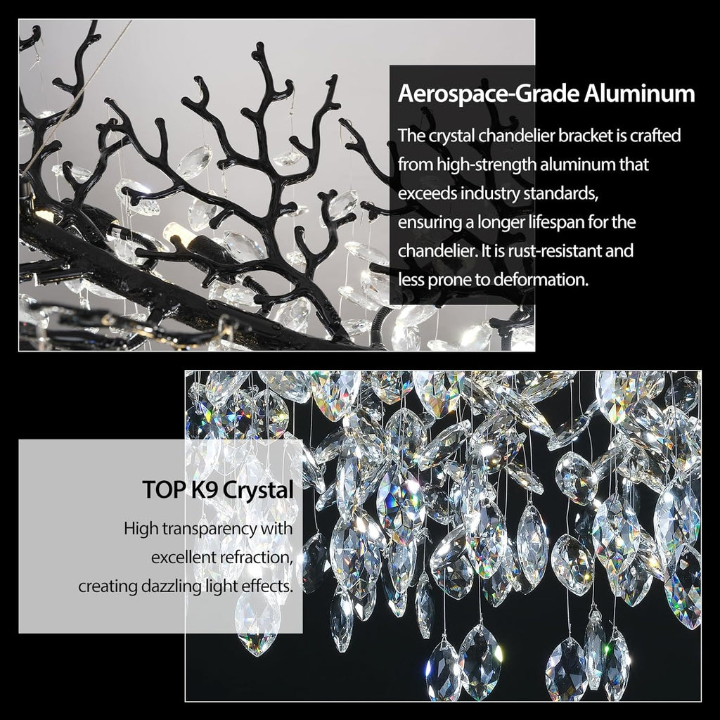 Rectangular Luxe Black Chandelier — 16-Light - View 5