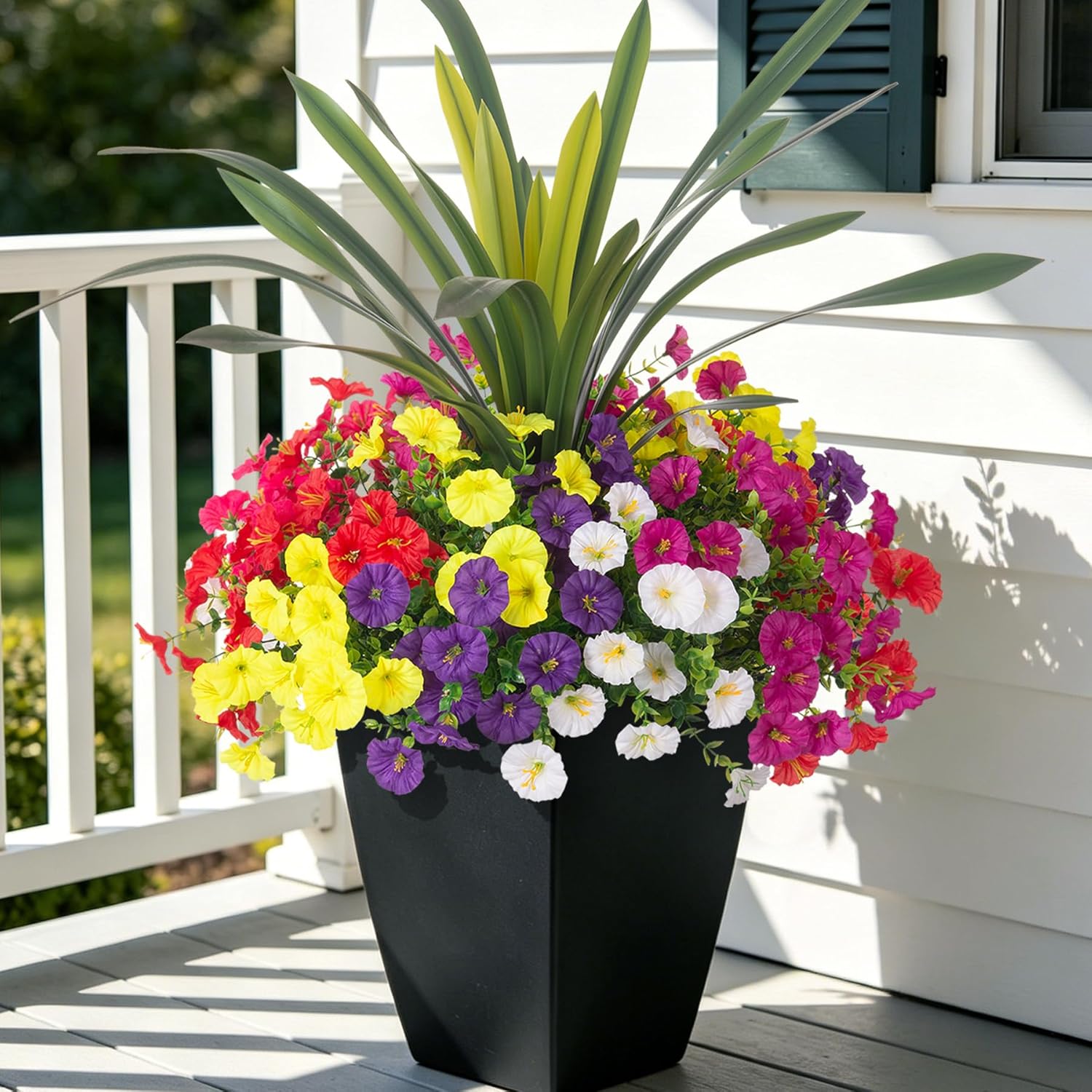 Pink Artificial Flowers — Six Mixed(2 Purple, 2 Red, 2 Fuchsia, 2 Hot Pink, 2 White, 2 Yellow)