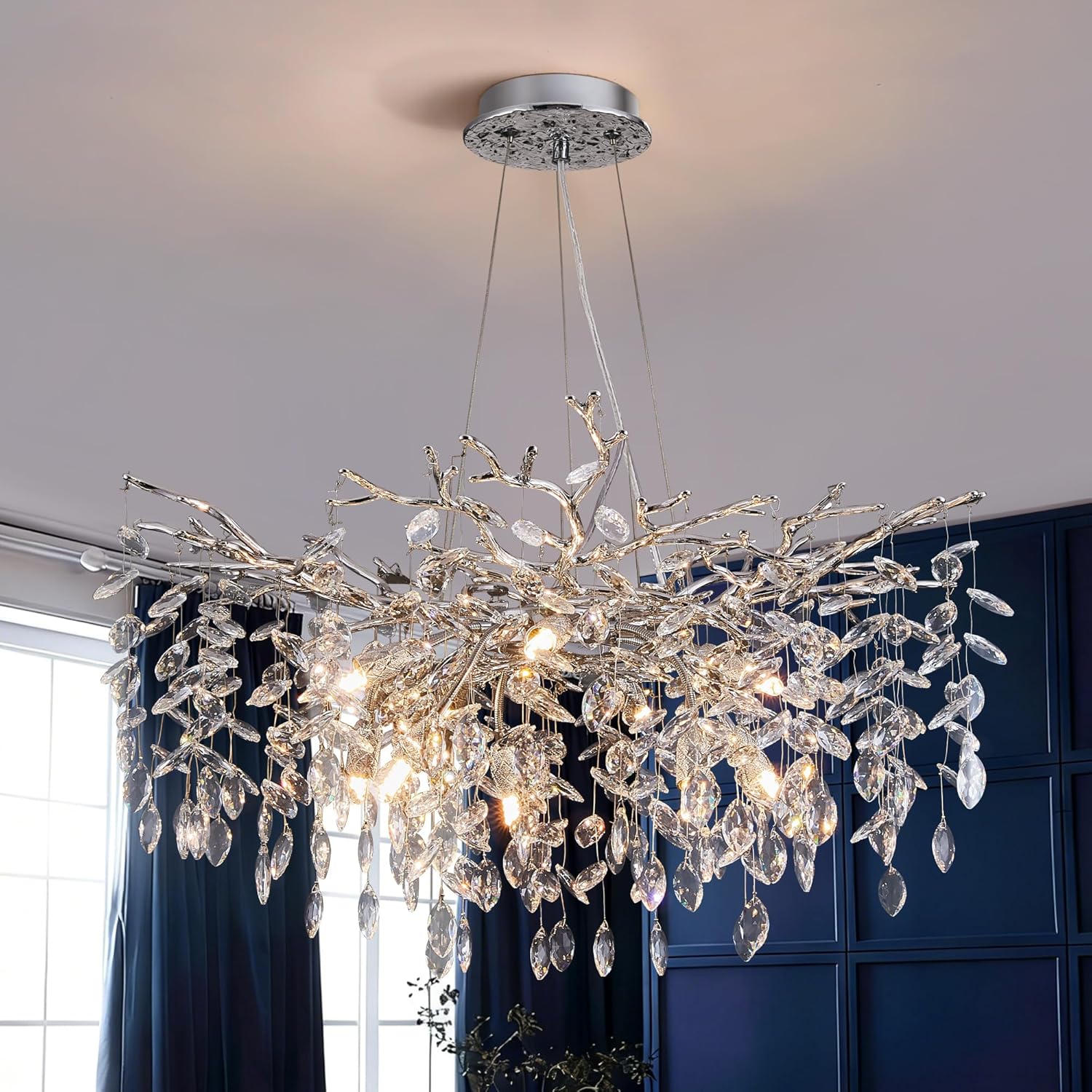 Round Luxe Black Chandelier — 6-Light — 30" Round