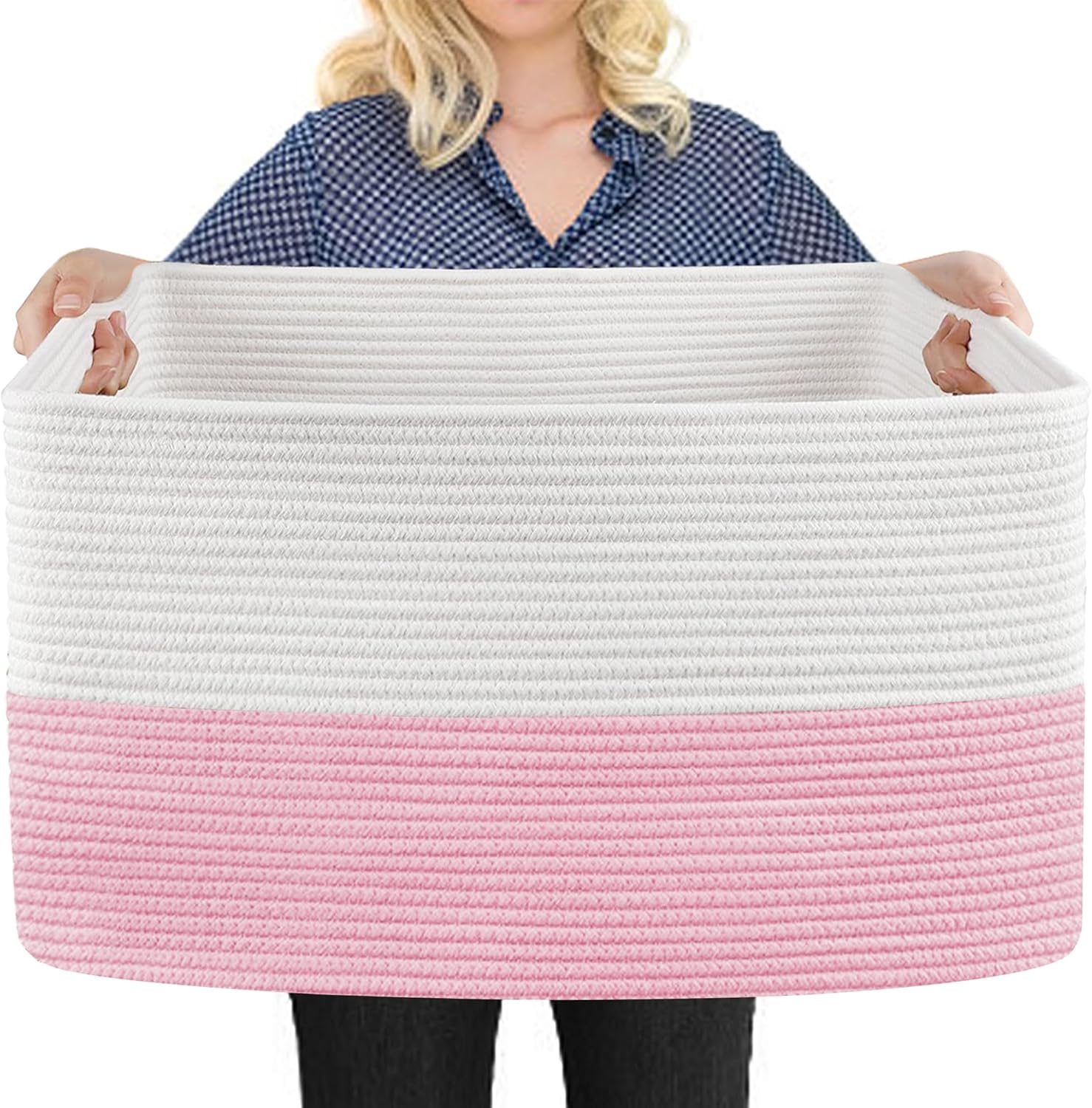 Boho Black Throw Pillow — 22" — White & Pink