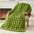 Boho Beige Throw Pillow — 50" — Dark Green