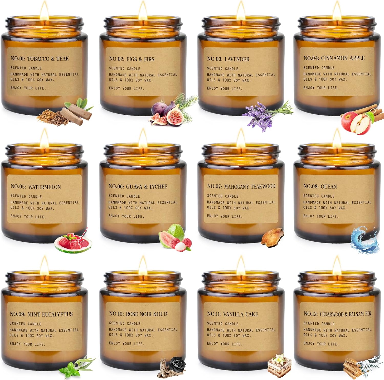 Soy Wax Orange Scented Candle — Amber