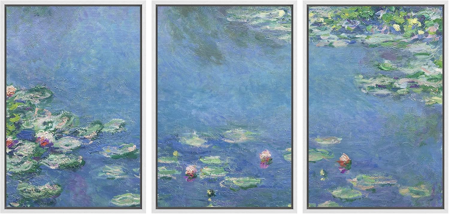 Mid-Century Framed Wall Art — 24" — 16" x 24" x 3 Panels WHITE
