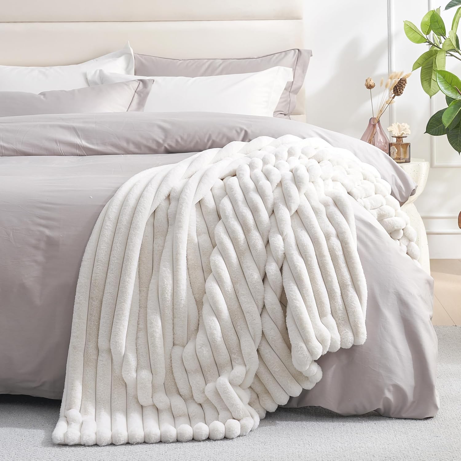 Beige Throw Pillow — 55" - View 8