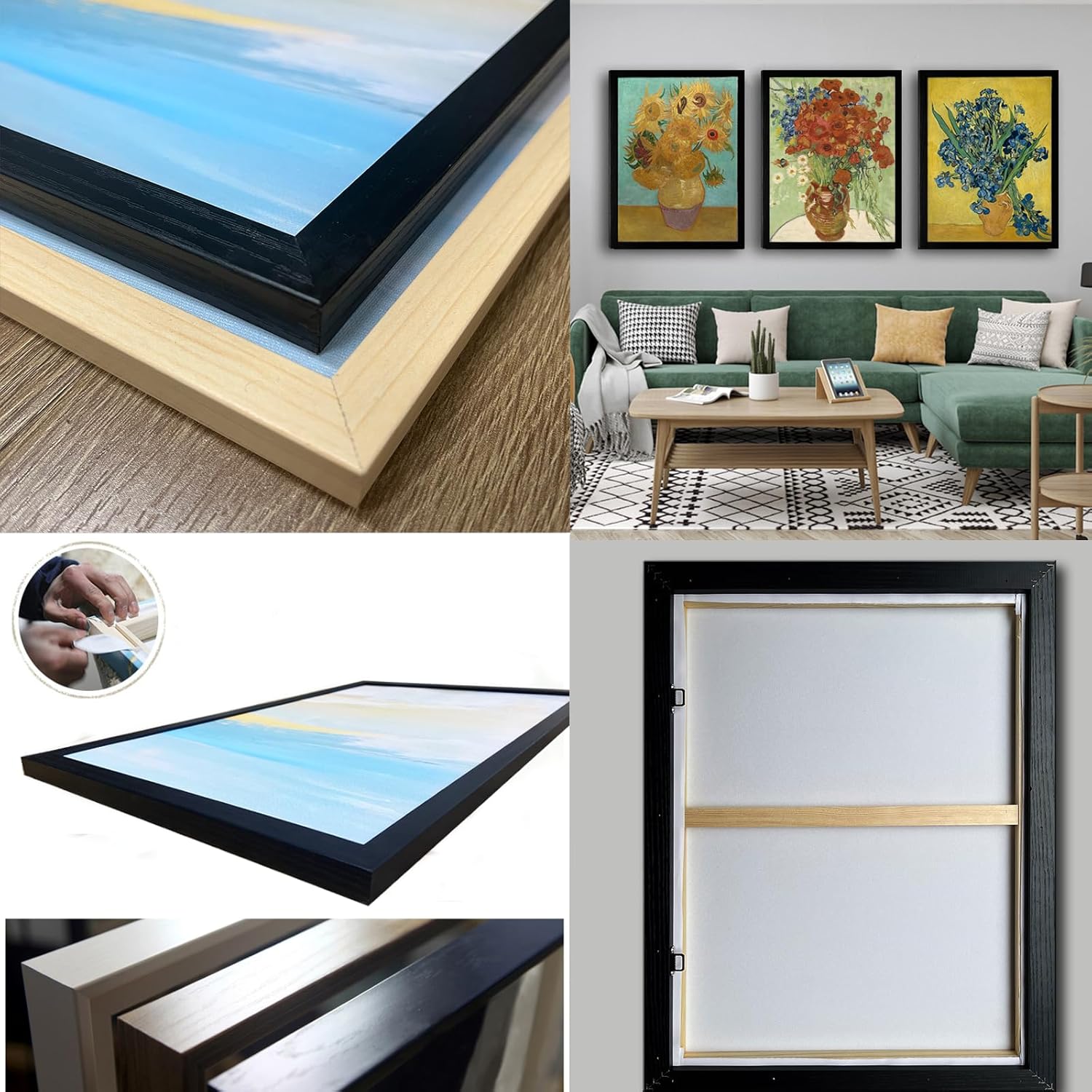 Framed Blue Wall Art — 12" - View 7