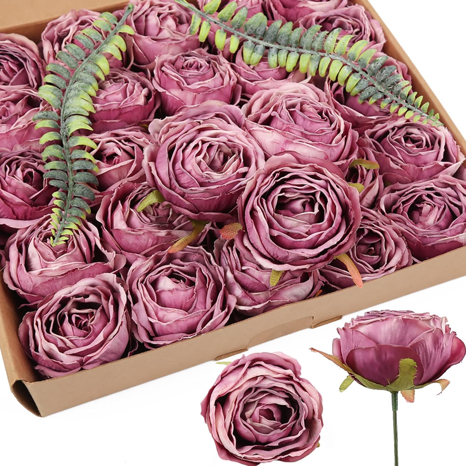 Vintage Brown Artificial Flowers — Purple