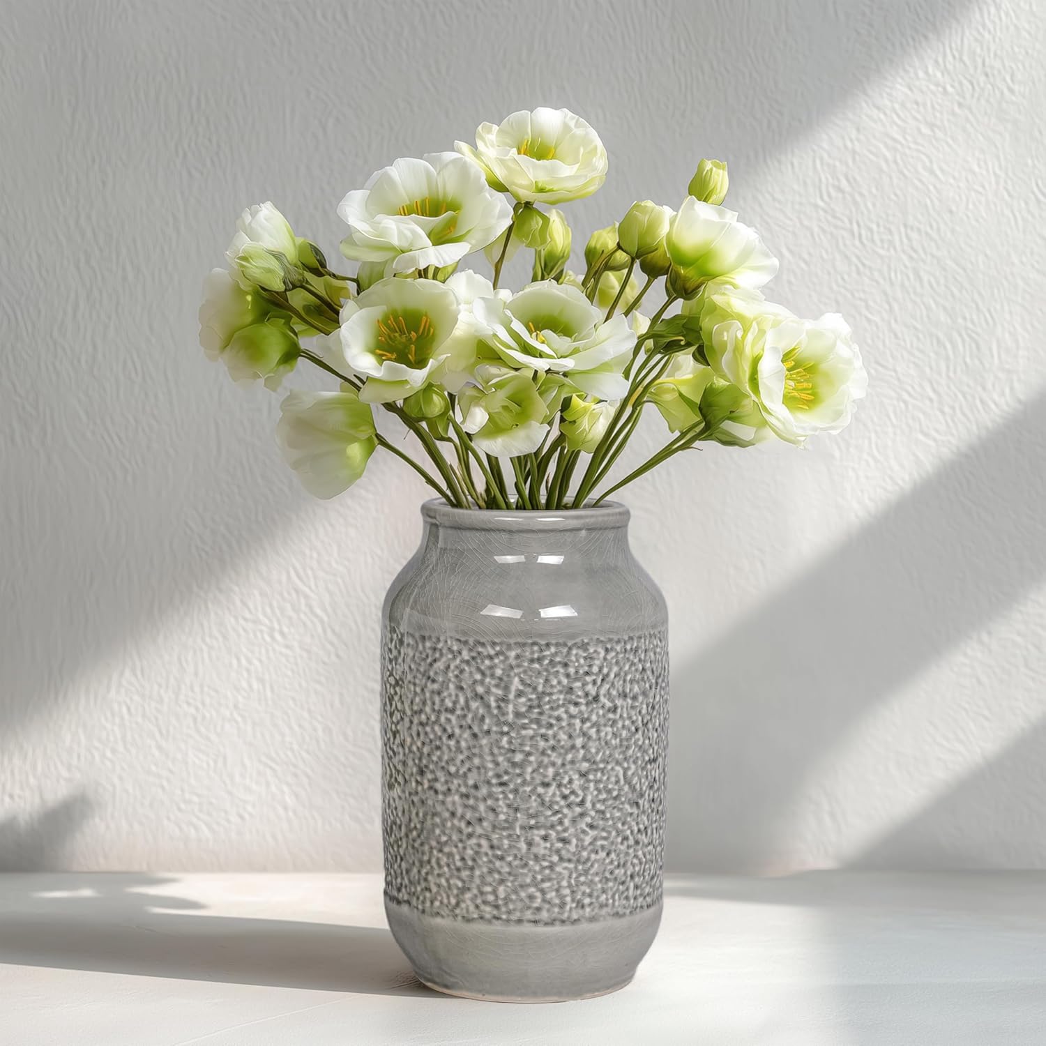 Farmhouse Beige Decorative Vase — 9" — 9 Inch