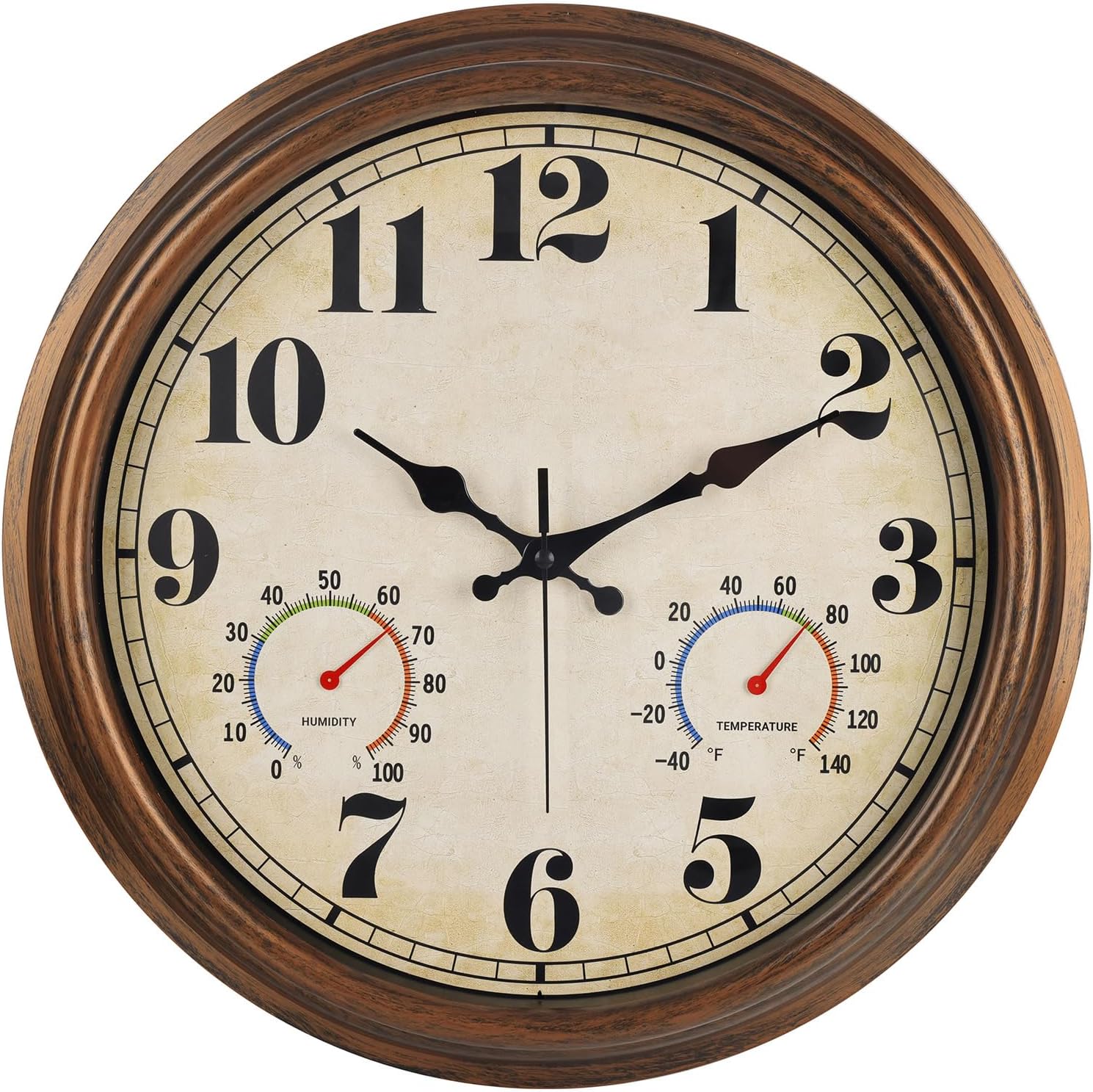 Vintage Black Wall Clock — 16 Bronze
