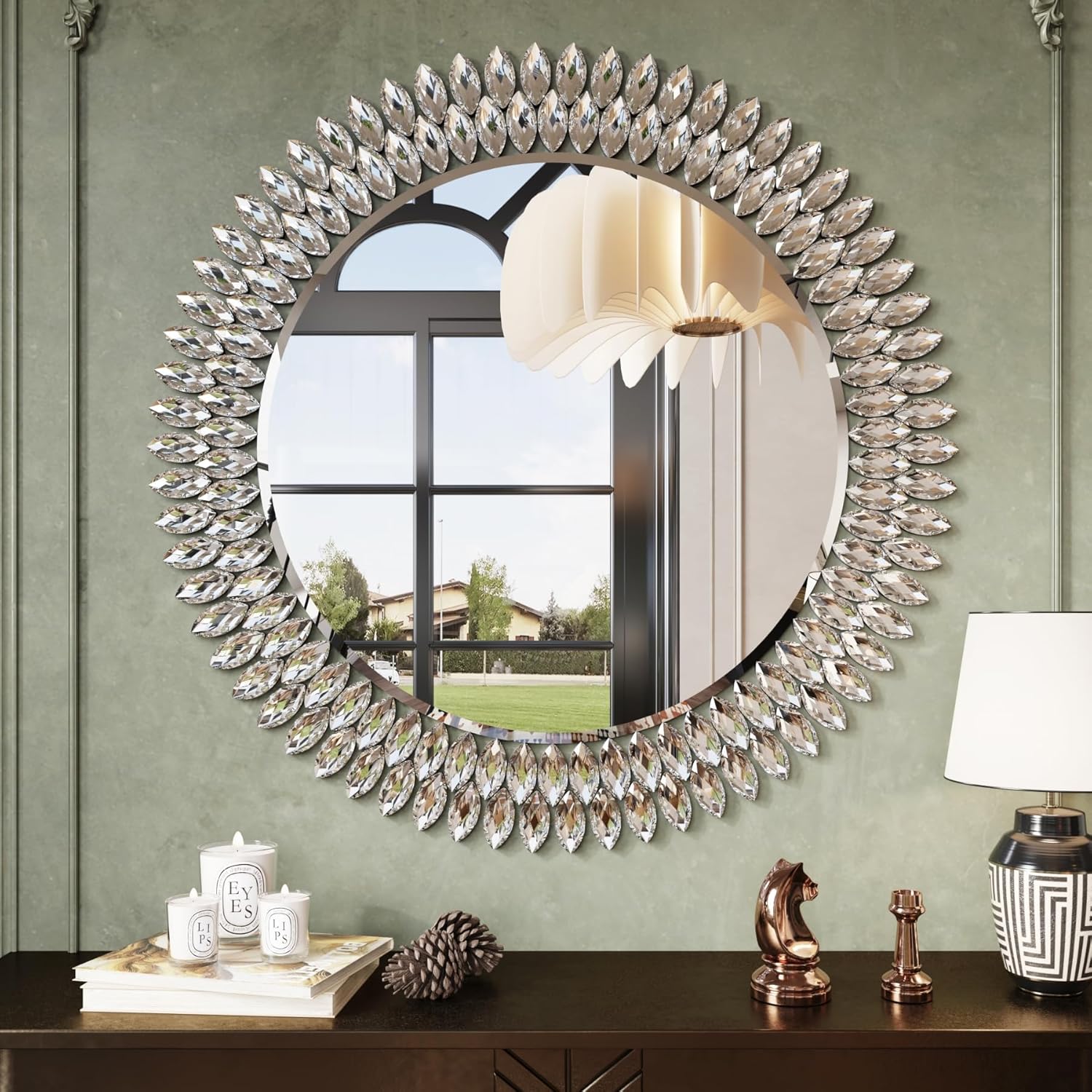 Beveled Luxe Glass Wall Mirror — 26" — 32"L x 32"W