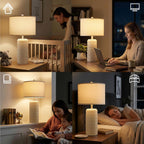 Dimmable Modern Beige Bedside Lamp — 23" - View 5