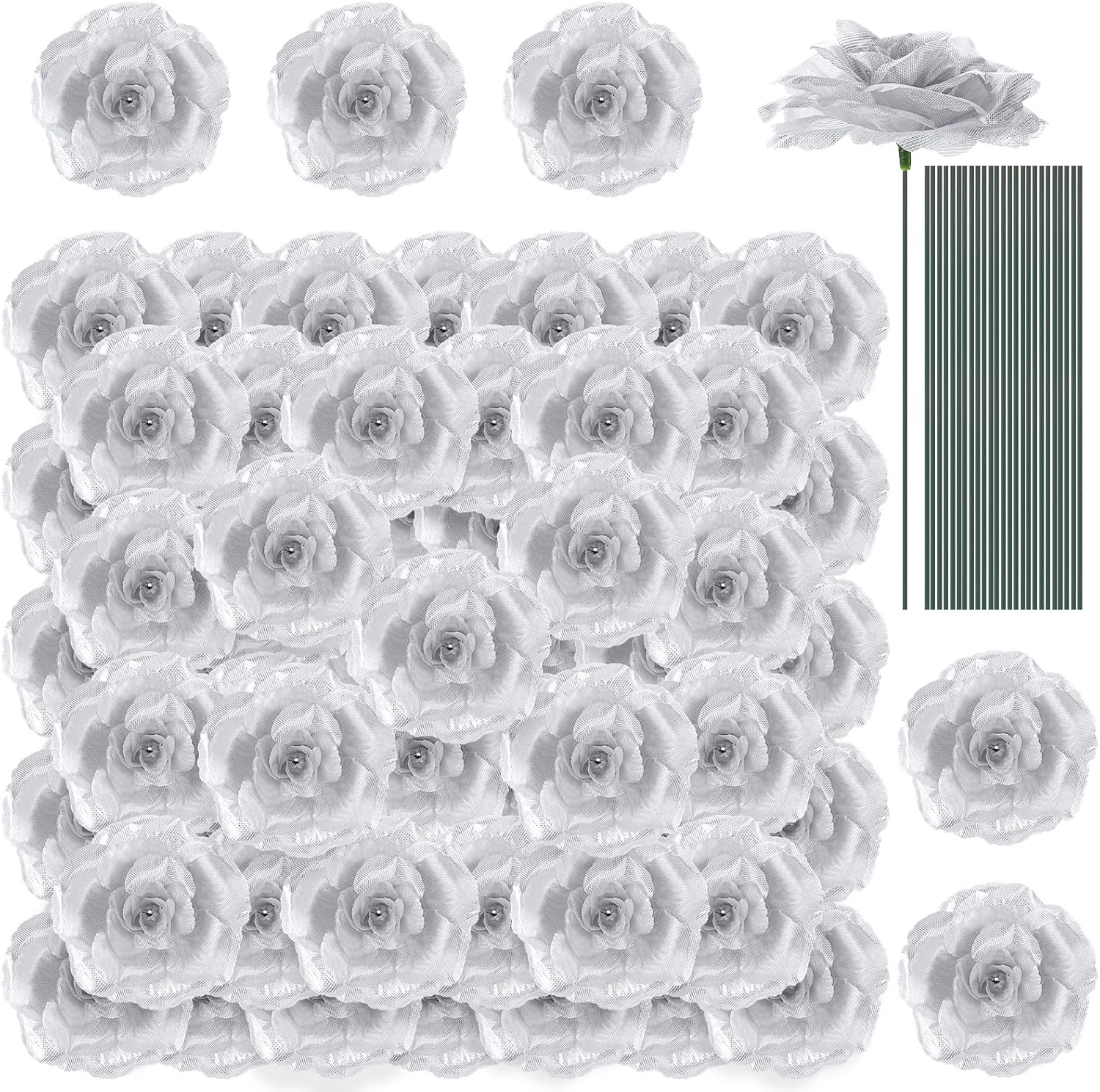 Black Artificial Flowers — Silver
