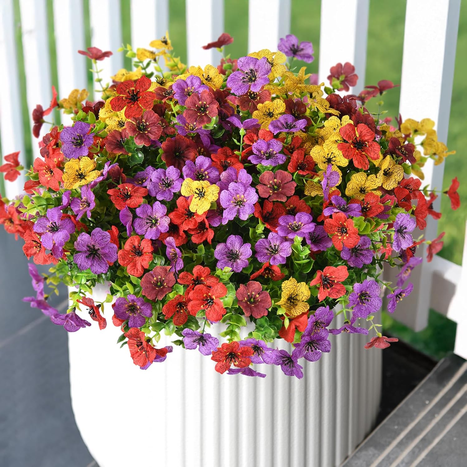 Orange Faux Plant — Yellow Purple Red Brown