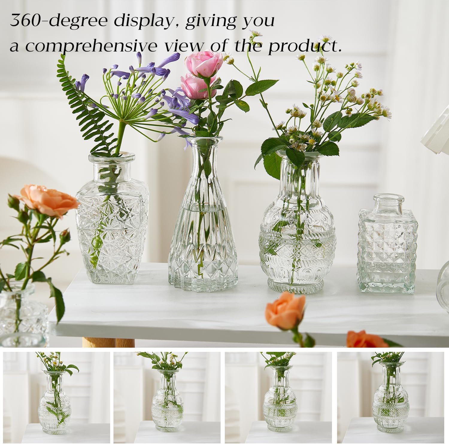 Vintage Luxe Blue Vase Set — Set of 20 - View 4