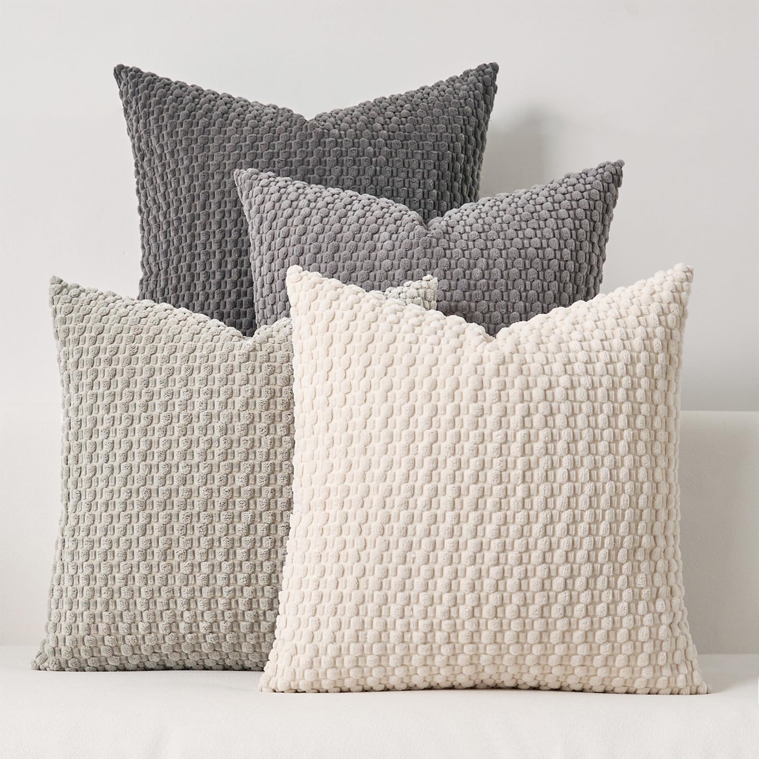 Boho Beige Pillow Cover — 20" — 20" x 20" (Pack of 4)
