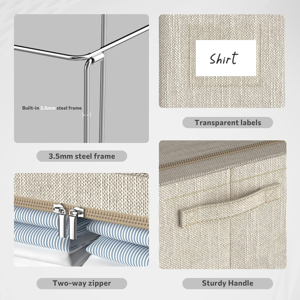 Linen Beige Throw Pillow - View 5