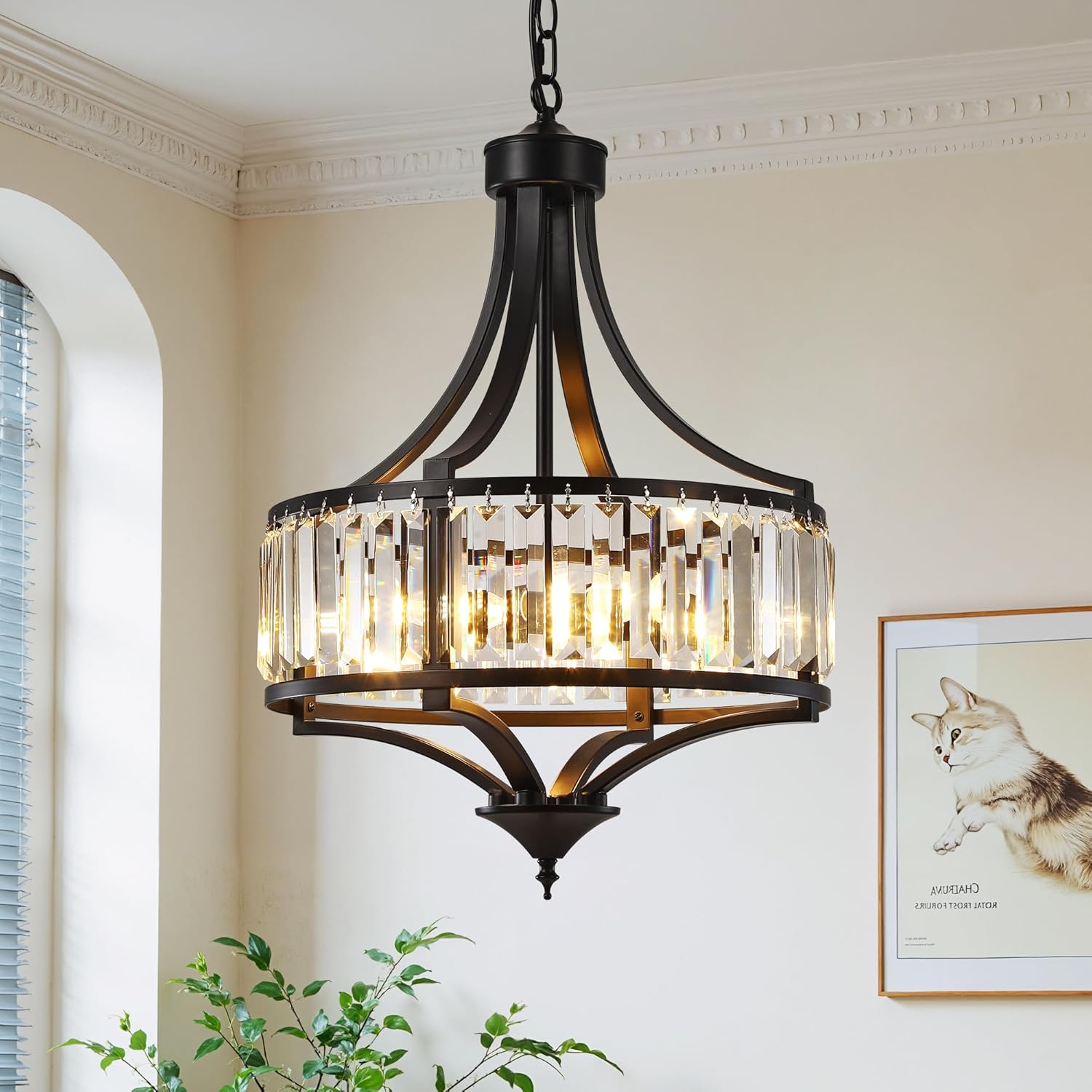 Antique Farmhouse Black Chandelier — 5-Light — 4-Light Chandelier
