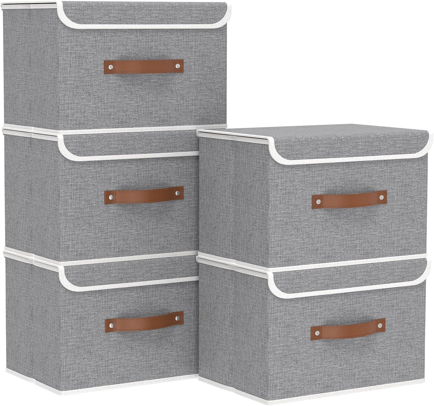 Linen Beige Basket — 15.0" — Grey