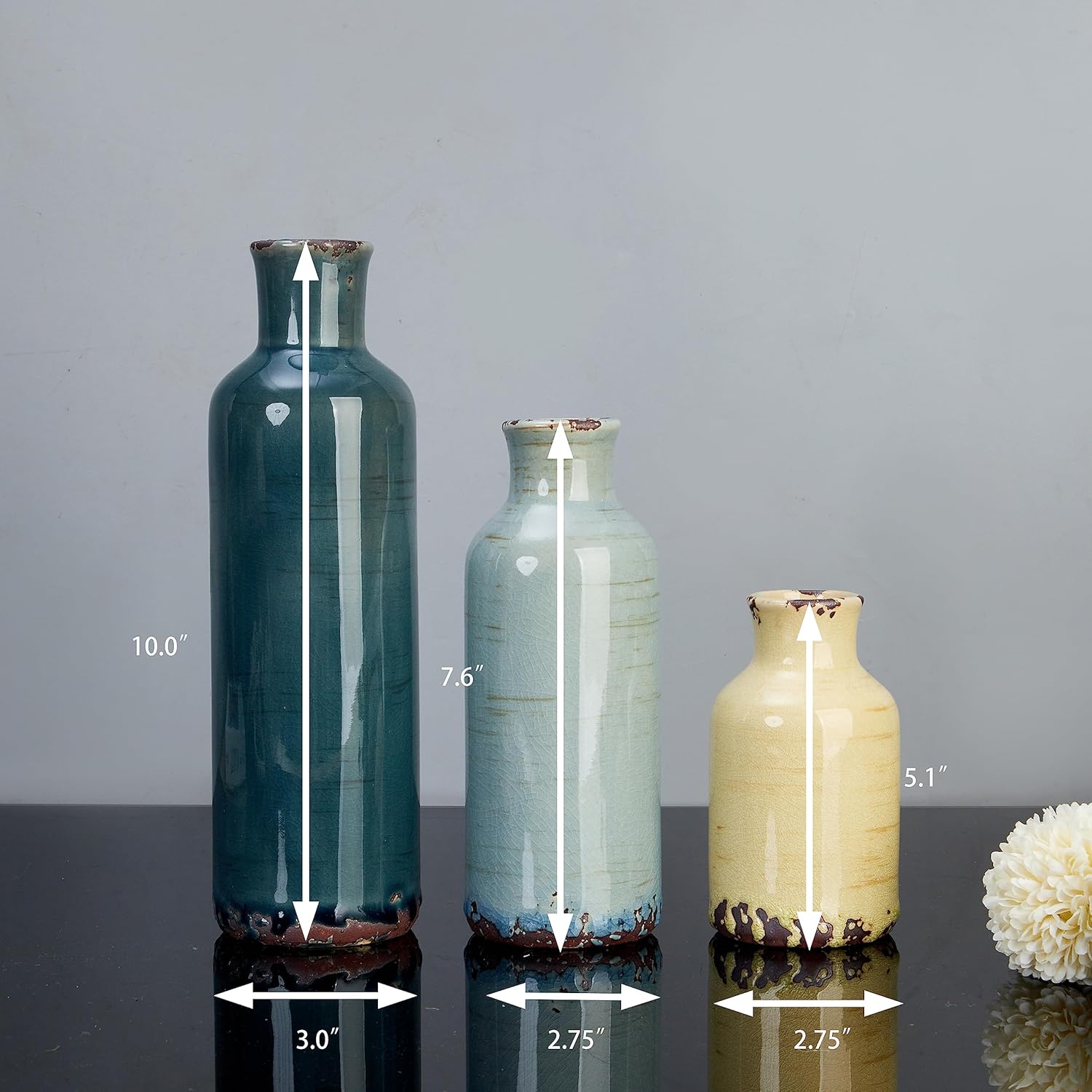 Farmhouse Ceramic Decorative Vase - View 2