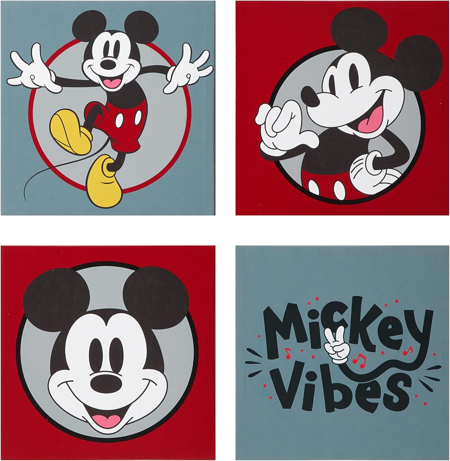 Black Canvas Wall Art — 12" — Mickey Mouse Mickey Vibes