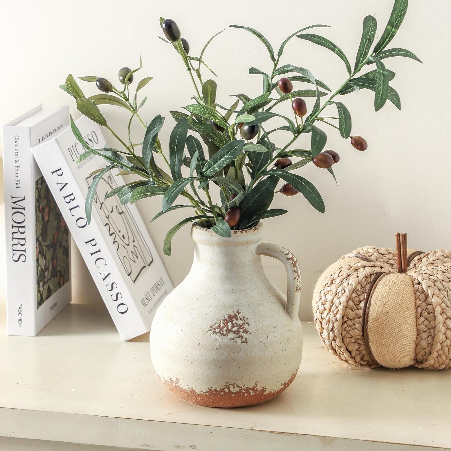 Boho Ceramic Flower Vase — 12" — 204-3-7.1in