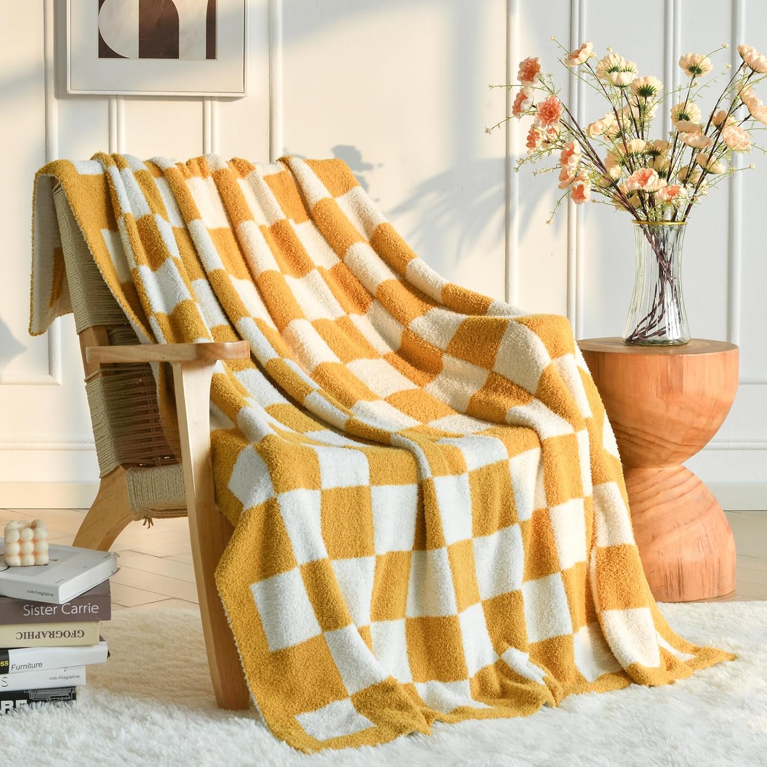 Beige Throw Pillow — 50" — Yellow