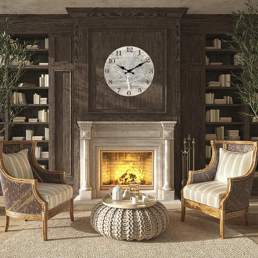 Battery Operated Farmhouse Beige Wall Clock — 16" - View 4
