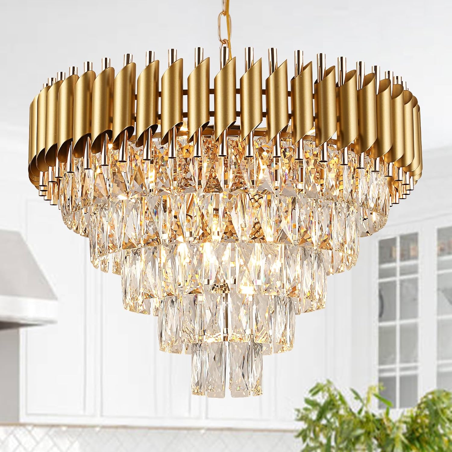 Luxe Black Chandelier — 20" — Gold