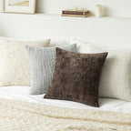 Chenille Boho Beige Throw Pillow Cover — 18" - View 7