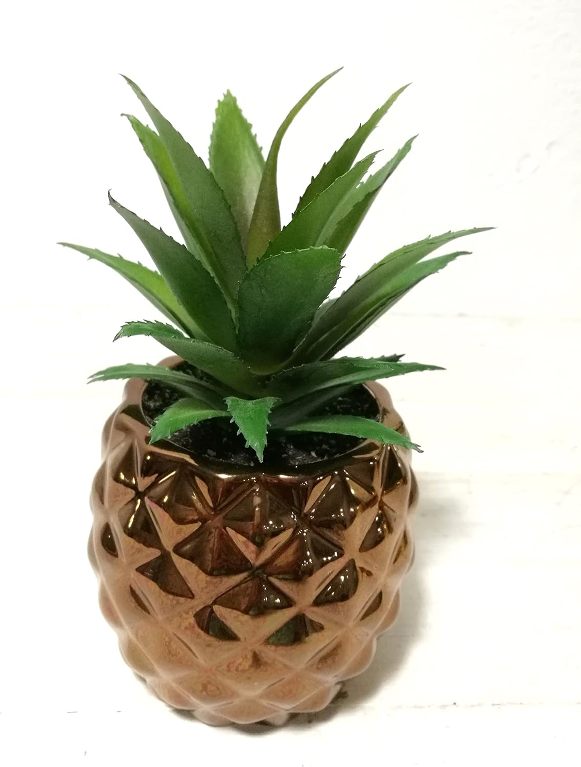 Blue Artificial Plant — 7.8" — Bronze