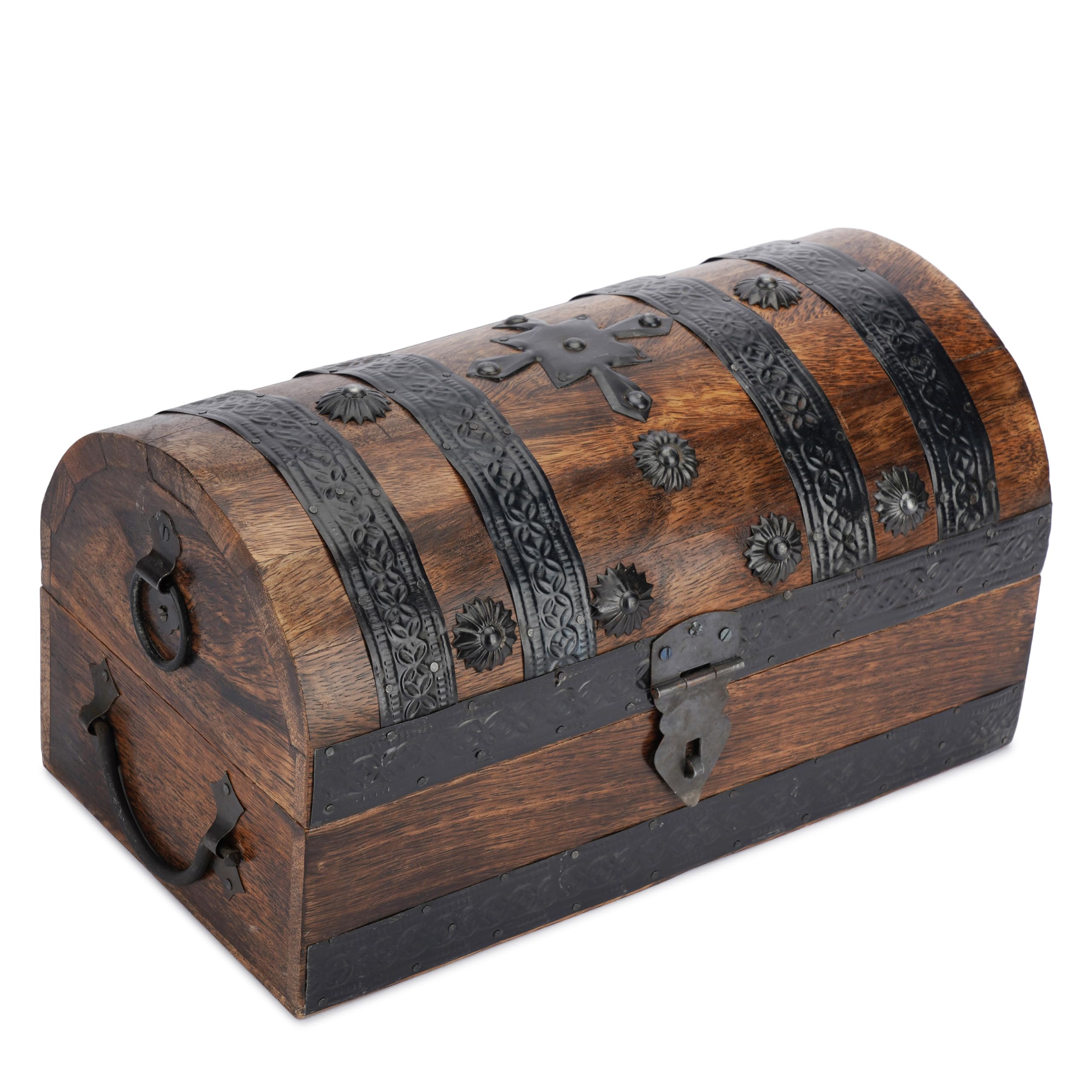 Vintage Wood Storage Basket — 6"