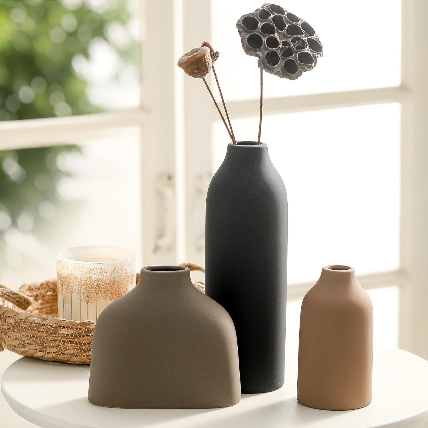 Boho Ceramic Flower Vase — Set of 3 - View 3