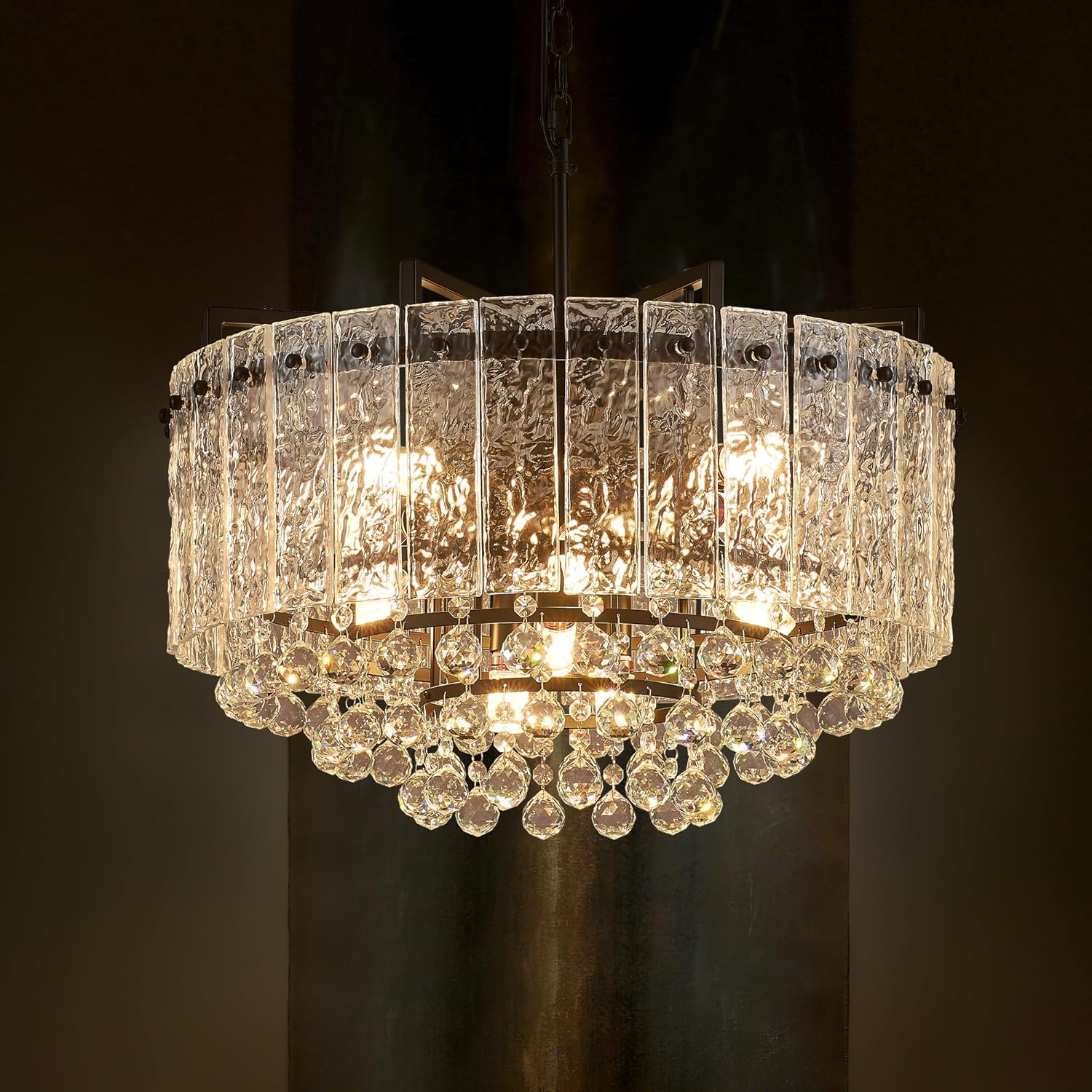 Round Luxe Black Chandelier — 10-Light - View 9